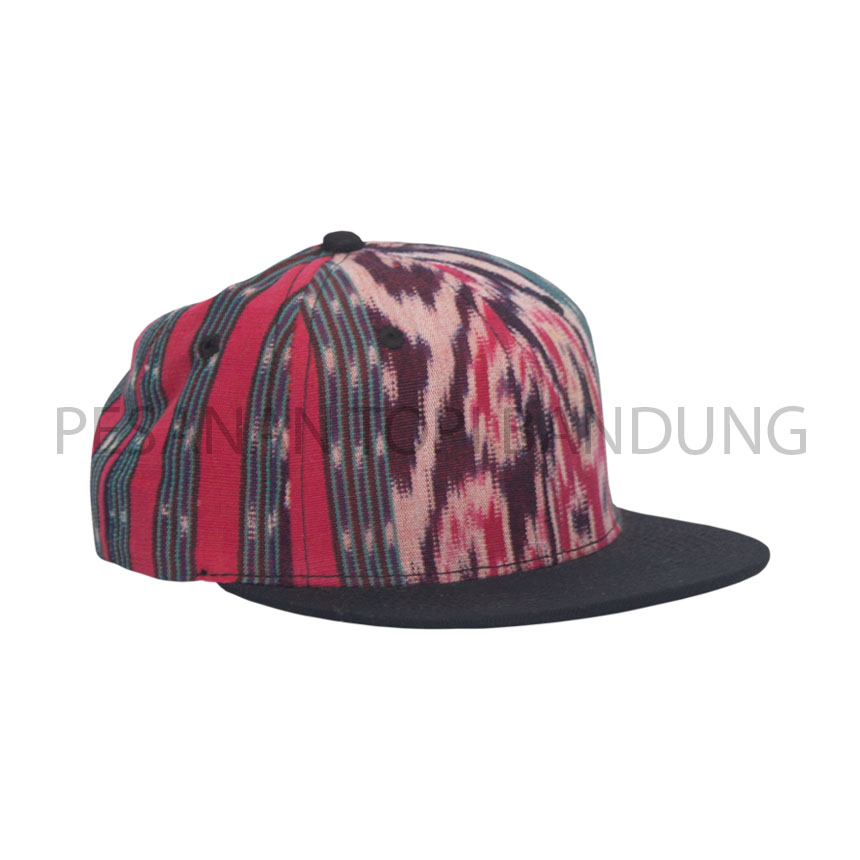 snapback kain tenun_pesanan topi bandung